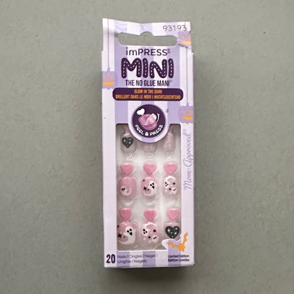 New Kids imPRESS Mini Pink and Black Heart Nail Set